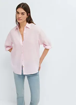 Mavi Pembe Kadın Gömlek UZUN KOLLU GÖMLEK Tender Touch