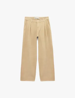 Koton Pamuklu Cepli Düşük Bel Pileli Geniş Paça Jean Pantolon - Bianca Wide Leg Jeans