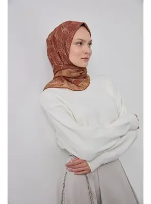 Silk Home Pamuk Polyester Soft Eşarp Çiçek Desen 90*90