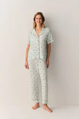 SUWEN Smile Gömlek Yaka Pijama Takımı