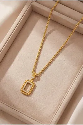 Trinidad Altın Kaplama İmitasyon Gram Çerçeve Kolye Ucu TRENDY