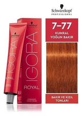 Schwarzkopf Igora Royal Saç Boyası 7-77 Kumral Yoğun Bakır 60 ml Amonyaklı Krem Form