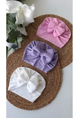 sarishco Çift Kat Fiyonklu Bebek Bone 3'lü Set