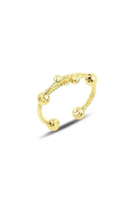 Söğütlü Silver Gümüş Altın Yaldızlı Ayarlamalı Dorica Yüzük Sgtl9878gold
