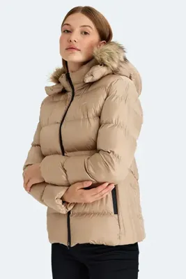 slazenger Guest Low Kadın Vizon Kış Mont Kaban