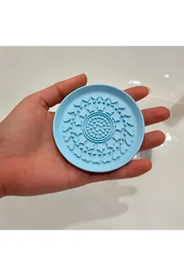 Popüler Sepet 3D Baskı Makyaj Fırçası Temizleme Pedi - Desenli Aparat-Kahverengi
