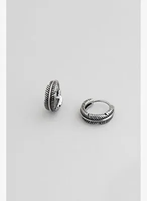 Stylessteel Kartal Tüyü Çelik Erkek Küpe