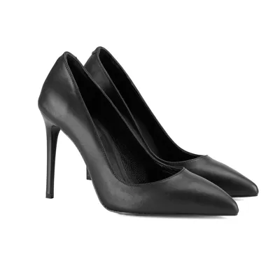Desa Kadın Siyah Klasik Deri Stiletto