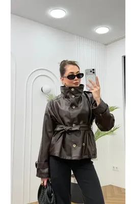 R-Style Kısa Deri Ceket