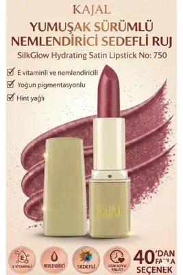 KAJAL Yumuşak Sürümlü Nemlendirici Sedefli Ruj – SilkGlow Hydrating Satin Lipstick No: 757