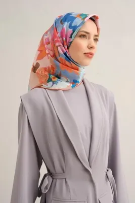 ARMİNE Çiçek Desenli Saf İpek Twill Eşarp 9334D 33