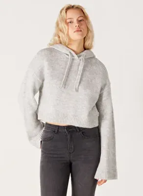 Wrangler Kapüşon Yaka Regular Fit Gri Kazak Kadın W232523035-Gri