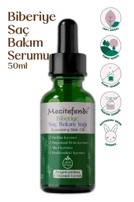 Mecitefendi Saç Dökülmesi ve Yıpranmış Saçlar için Güçlendirici Biberiye Saç Bakım Serumu ( E-Vitaminli) 50 ml