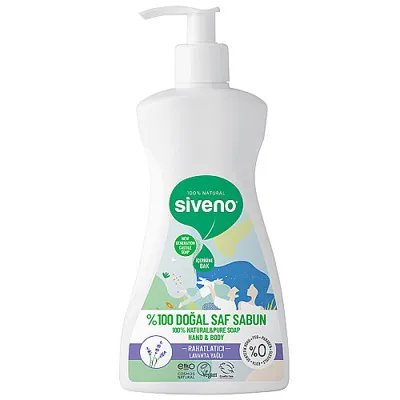 Siveno %100 Doğal Sıvı Kastil Sabun Lavanta Yağlı Cildi Rahatlatıcı Nemlendirici Arındırıcı Bitkisel Vegan 300 ml