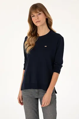 U.S. Polo Assn. Kadın Lacivert Bisiklet Yaka Basic Kazak 50313579-VR033