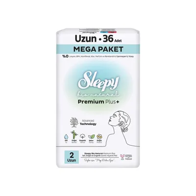 Sleepy Bio Natural Mega Uzun Hijyenik Ped Uzun 36'lı