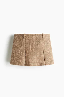H&M Pileli Mini Şort Etek