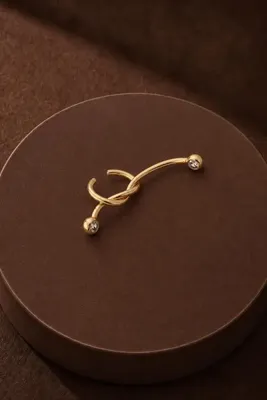 New Obsessions İki Uçlu Düğüm Kıkırdak Küpe