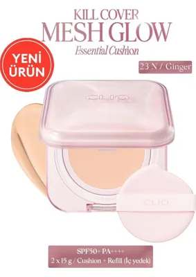 Str Store Hyalüronik Asit Içerikli Kill Cover Mesh Glow Essential Cushion Set (23N Ginger) SPF50+ Pa++++