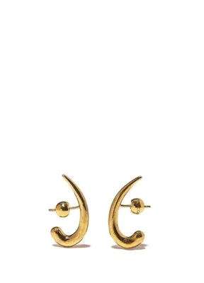 Milou Jewelry Viola Çiçek Krem Mineli 22 Ayar Altın Kaplama Kadın Küpe