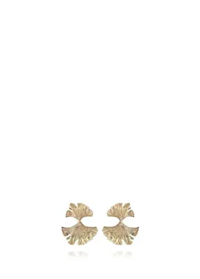 Apples & Figs Golden Hues Ginkgo Earrings Altın Kaplama Kadın Küpe