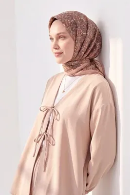 Silk Home Soft Eşarp Pixel Ethnic Pudra