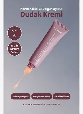 DERMATORY Nemlendirici ve Dolgunlaştırıcı, Renkli Dudak Kremi DERMATORY Hyaluron Peptide Lip Tinted Balm SPF20