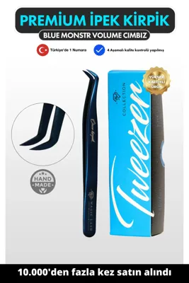 Magic Lash Blue Monstr Profesyonel Premium Ipek Kirpik Cımbızı BlueMonstr-25