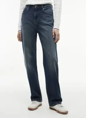 Tommy Jeans DW0DW235721BK Mavi Kadın Yüksek Bel Denim Pantolon