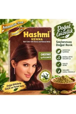 LİSYANTUS HOME 🌿 Hashmi Henna Chestnut 6’lı – Kestane Saç Rengi/Kına/Saç Boyası