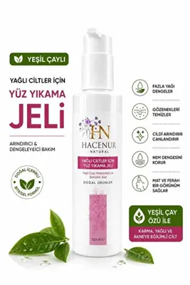 Hacenur Naturel Yüz Yıkama Jeli Yağlı Ciltler için