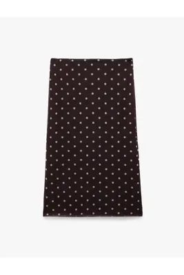 Koton Slim Fit Puantiyeli Midi Tül Etek