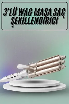 techora.sale Saç Şekillendirici Wag Maşa Üçlü Yüksek Isı Ayarlı Seramik Kaplama
