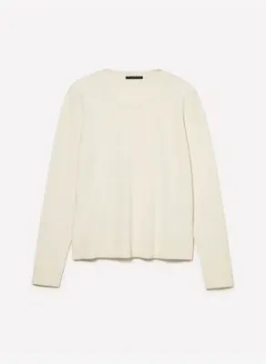 Sisley Kadın Krem Viskoz Karışımlı Bisiklet Yaka Regular Fit Kazak