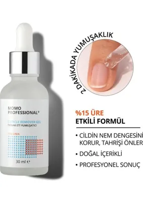 MOMO professional Cuticle Remover Gel, Tırnak Eti Çıkarıcı Jel, Tırnak Eti Temizleyici Jel, 30 ml