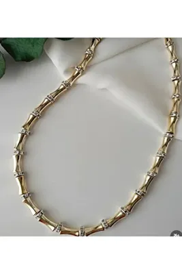 BULUT SEPETİ Gold Renk Dorika Detaylı Kemik Model Kolye