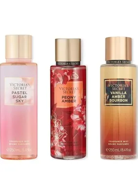 Victoria's Secret 3'lü Vücut Spreyi Seti - Pastel Sugar Sky + Vanilla Amber Bourbon + Peony Amber (3 x 250 Ml)