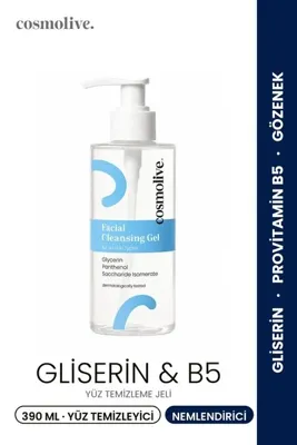 Cosmolive Yüz Temizleyici 390 ml | Gliserin & Provitamin B5 | Gözenek Sıkılaştırıcı & Nemlendirici