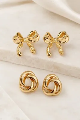 MRK 2'li Set Küpe Fiyonk Sarmal Küpe