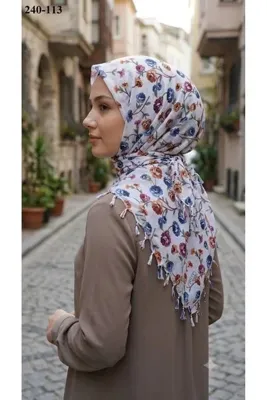 Genel Markalar Dolce Life Desenli Sökme Boncuklu Eşarp 240-113