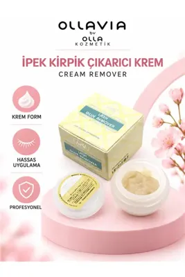 OLLAVIA İpek Kirpik Çıkarıcı Krem (Cream Remover) – Protez ve İpek Kirpik Sökücü, Tahriş Etmeyen Hassas Kirpik Çıkarıcı
