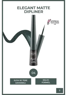 Note Cosmetics Elegant Matte Dipliner Waterproof Suya Dayanıklı - 04 Ocean Green - Yeşil