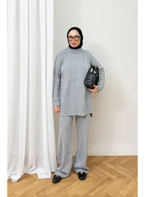 Melike Tatar Basic Triko Takım 94-5012 GRİ
