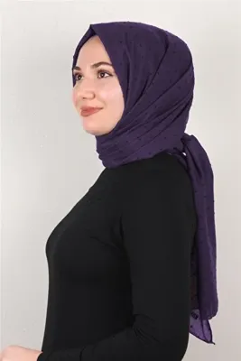 Eşarppark Pamuklu Pıt Pıt Şal 3092-34 Patlıcan Moru