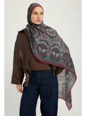 Schaless Ebedi Saraylar - Bordo - Vierra Desenli Viskon Şal - Schaless