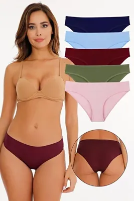 Sensu Kadın Düz Renkler Pamuklu 5'li Slip Külot - Set Kts3039 MODEL-1