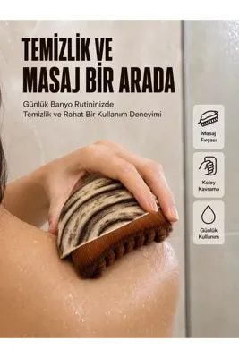Generic Vücut Temizleme Fırçası Ergonomik Elde Tutulan Yumuşak Kıllı Masaj Fırçası