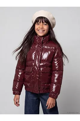 LC Waikiki TWO MT SHOP KALİTESİ LCW Kids Bordo Parlak Görünümlü Kız Çocuk Su İtici Şişme Mont