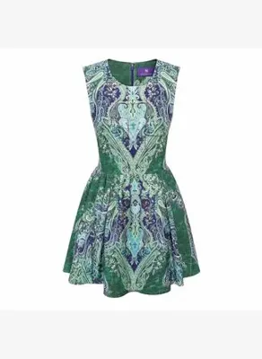 Maraliana Serena Turquoise Keten Mini Elbise