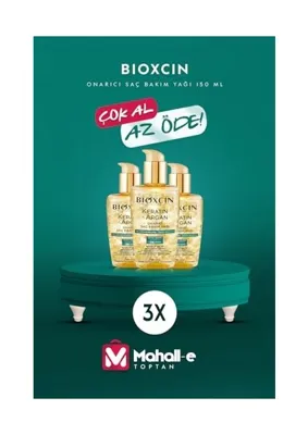 aklow akyoleticaret Keratin Argan Besleyici Onarıcı Saç Bakım Yağı 150 Ml, Yıpranmış ve Hassas Saçlar 3'lü, 8680512631637XX3